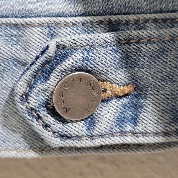 Market & Spruce Removable Hoodie Denim Jean Jacket Size XL Women's - Picture 3 of 13